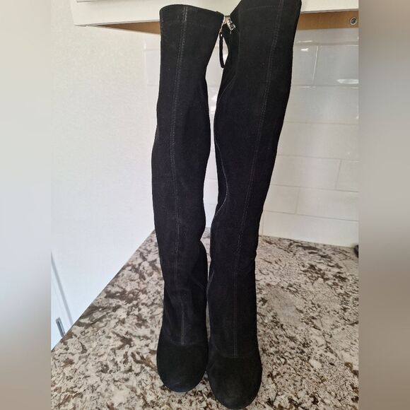 MARC BY MARC JACOBS TALL BOOTS BLACK SUEDE LEATHER Size 39 - Picture 1 of 13